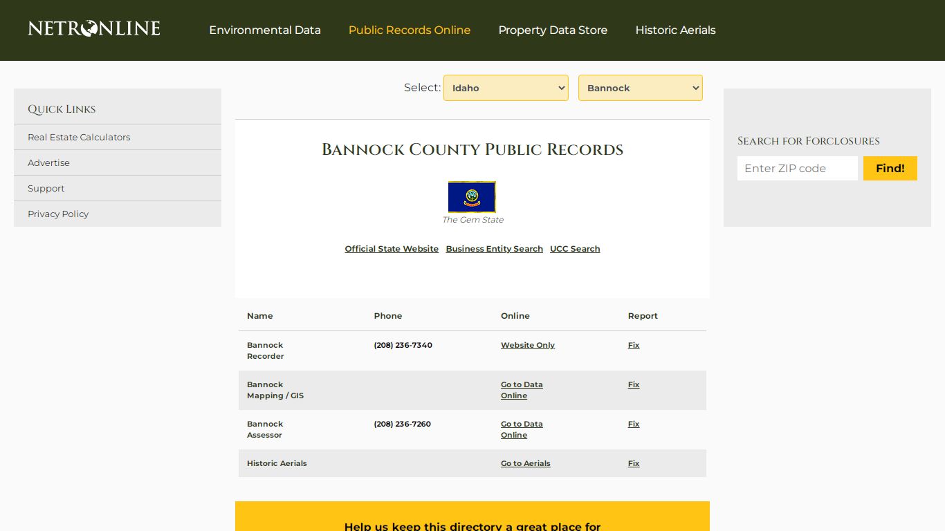 Bannock County Public Records - NETROnline.com