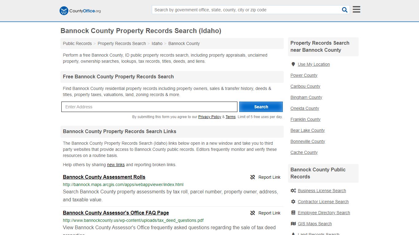Bannock County Property Records Search (Idaho) - County Office
